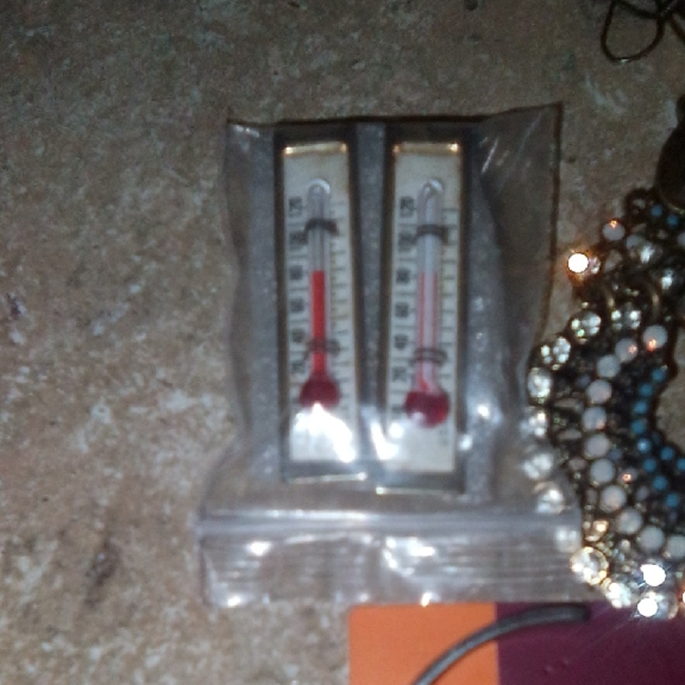 Red and Silver Thermometer Set with Elegant Accents